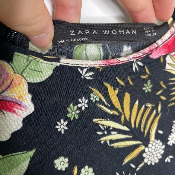 Zara patchwork mix floral slit midi dress - Picture 5 of 10